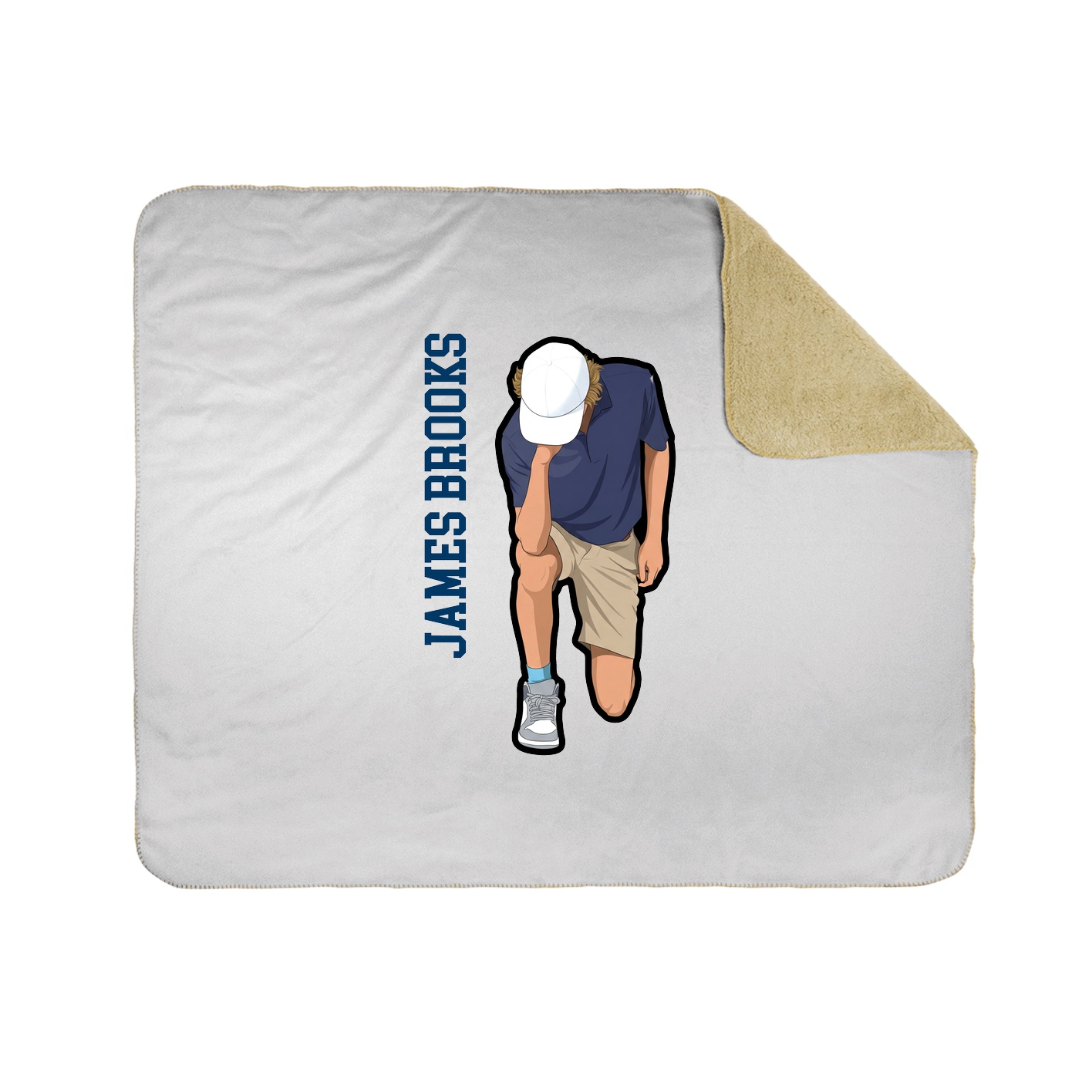 Throw Blanket — Name Vertical in White