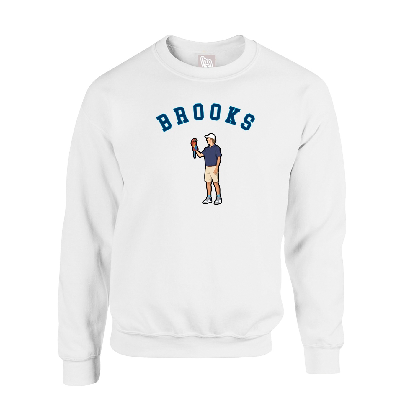 Fleece Crew — Shirsey Arch in White