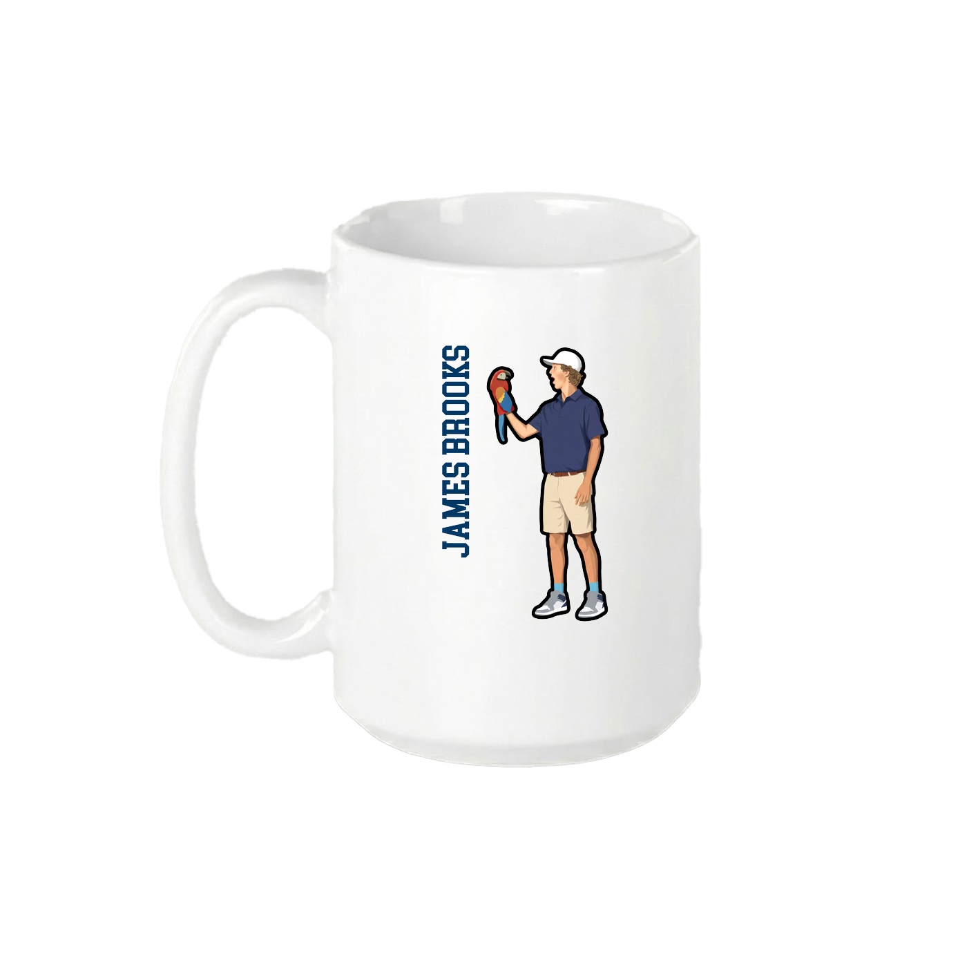 15oz Coffee Mug — Name Vertical in White