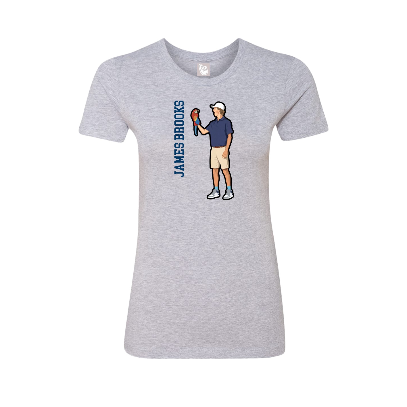 Womens Tee — Name Vertical in Grey