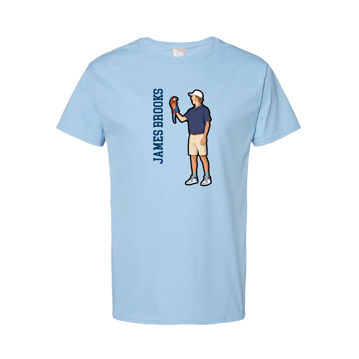 Youth Tee — Name Vertical in Light Blue