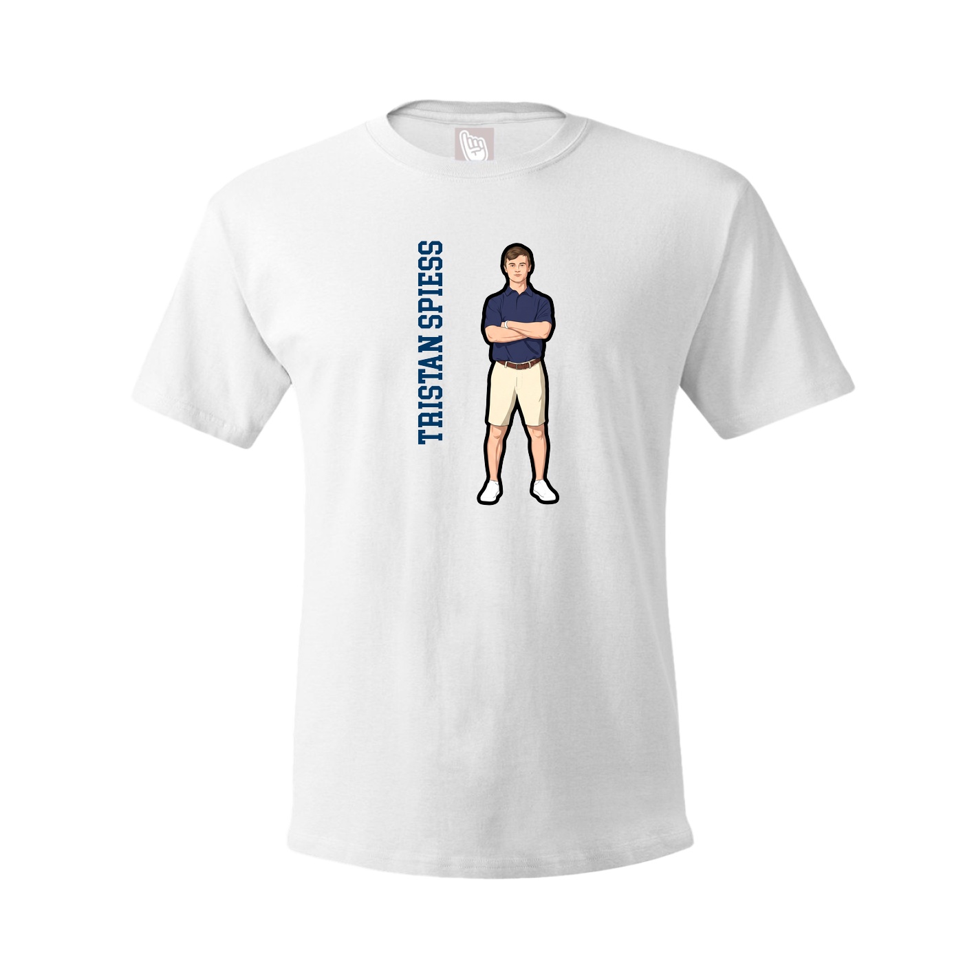 Tee — Name Vertical in White