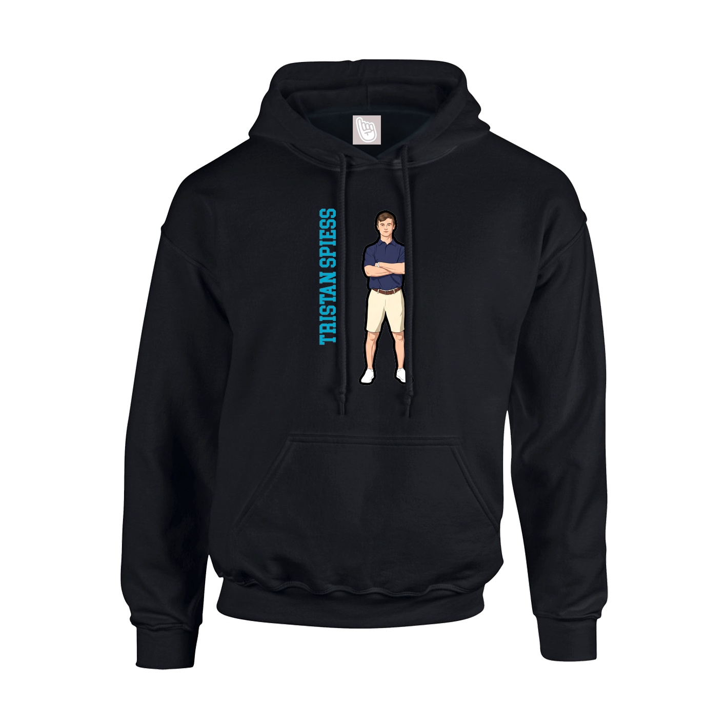 Hoodie — Name Vertical in Black