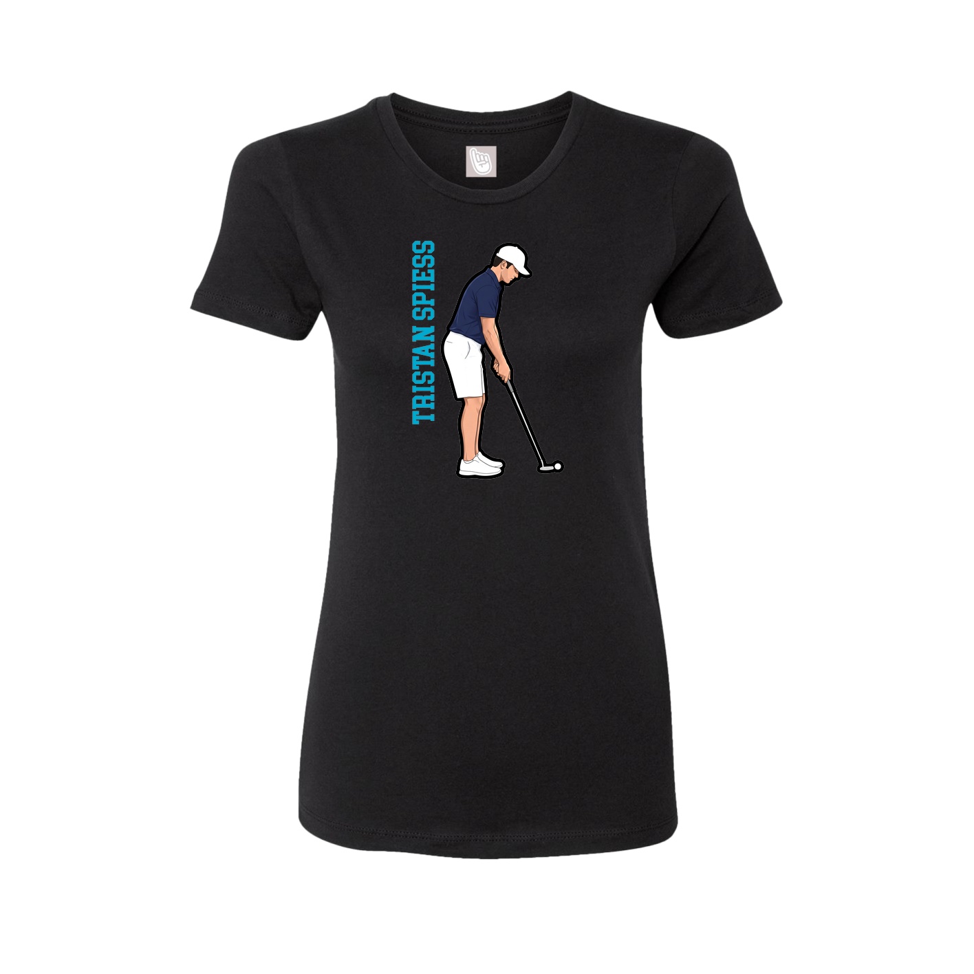 Fitted Women's Tee — Name Vertical in Black