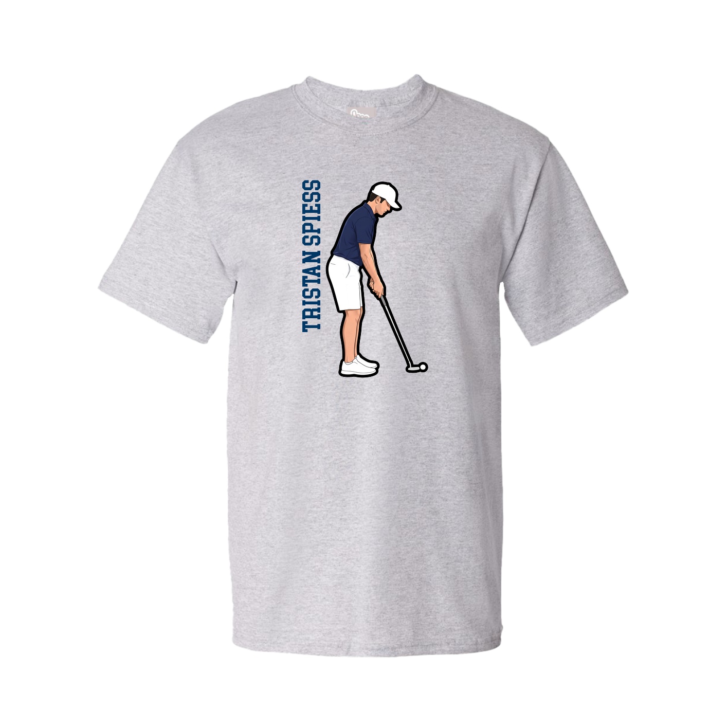 Youth Tee — Name Vertical in Grey