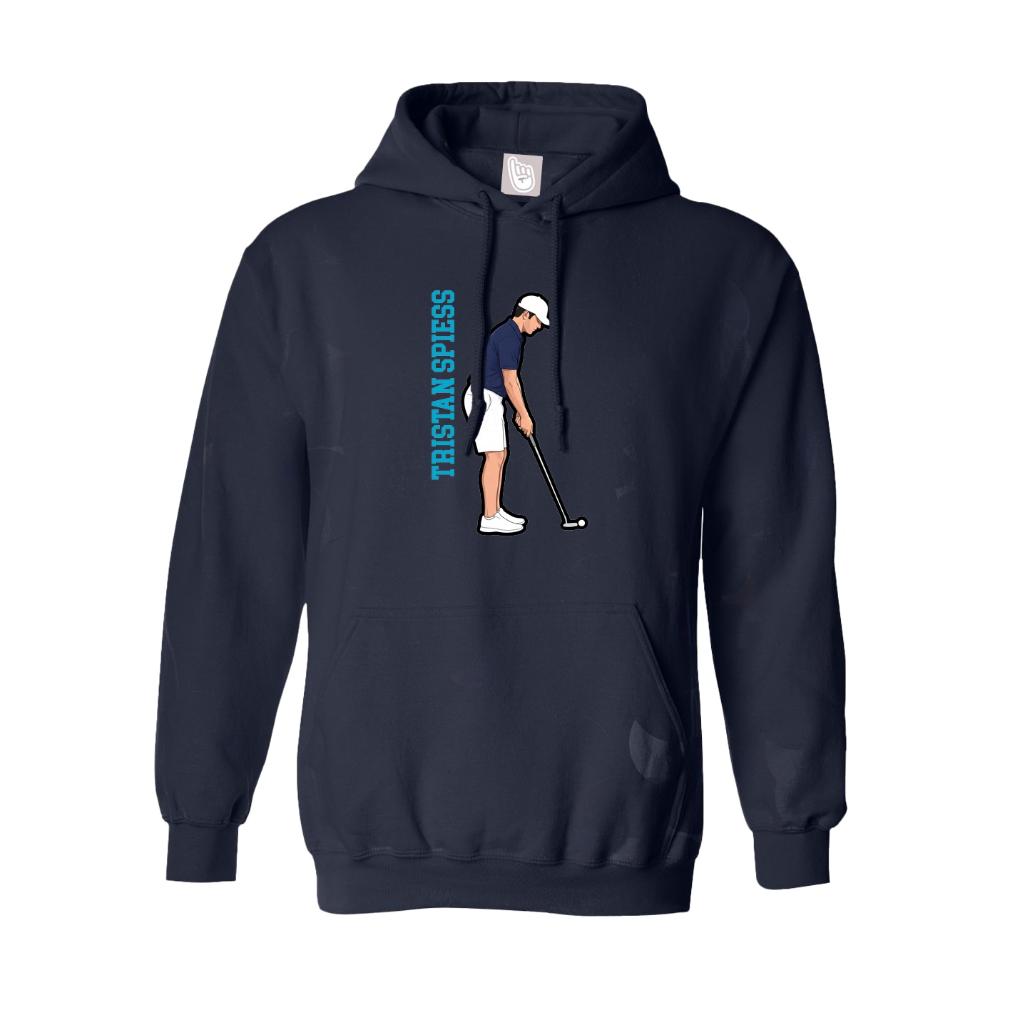 Hoodie — Name Vertical in Navy