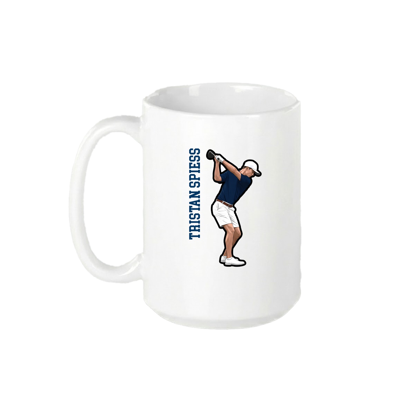 15oz Coffee Mug — Name Vertical in White