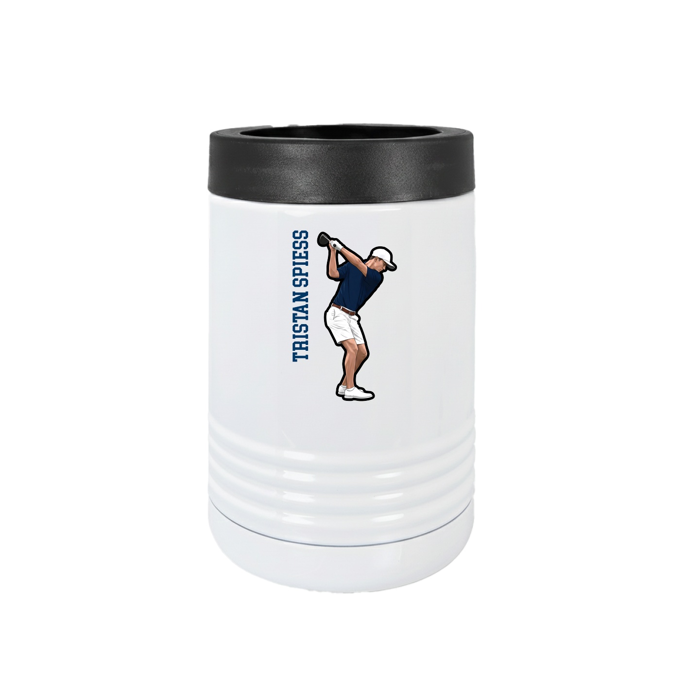Beverage Holder — Name Vertical in White