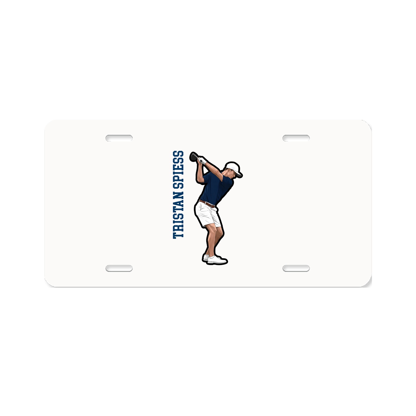 License Plate — Name Vertical in Classic