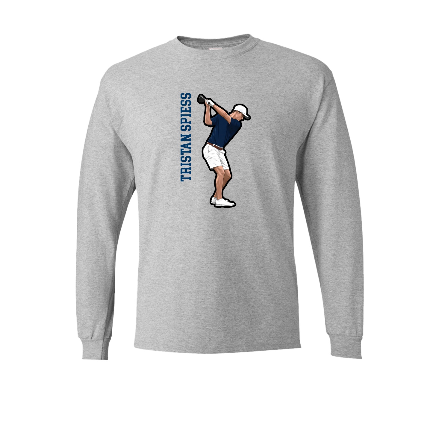 Long Sleeve Tee — Name Vertical in Grey