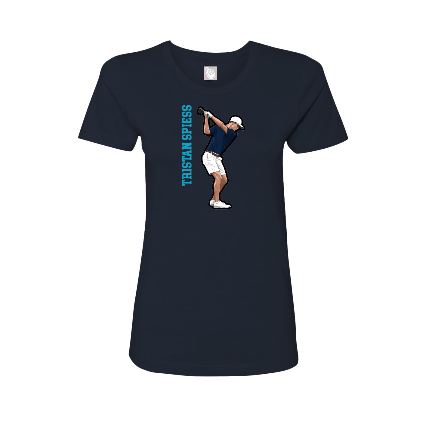 Womens Tee — Name Vertical in Navy