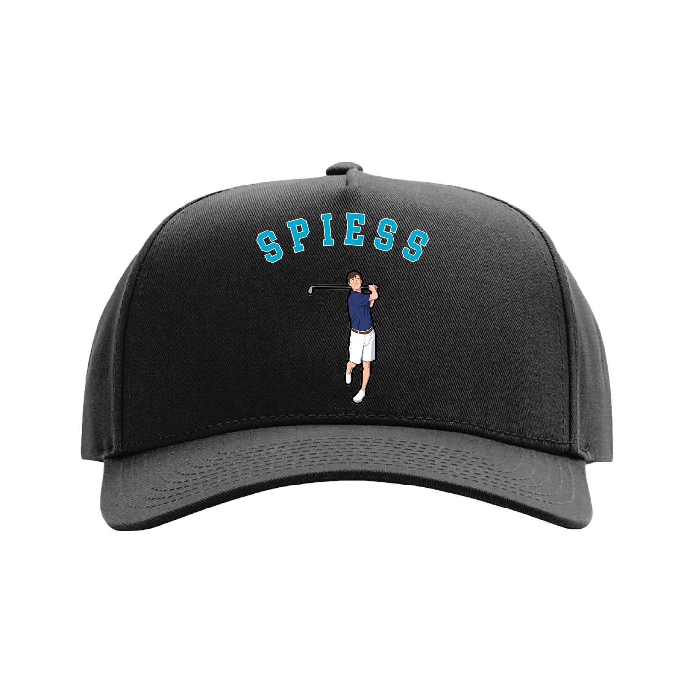 Full Fabric Five-Panel Champ Cap — Shirsey Arch in Black