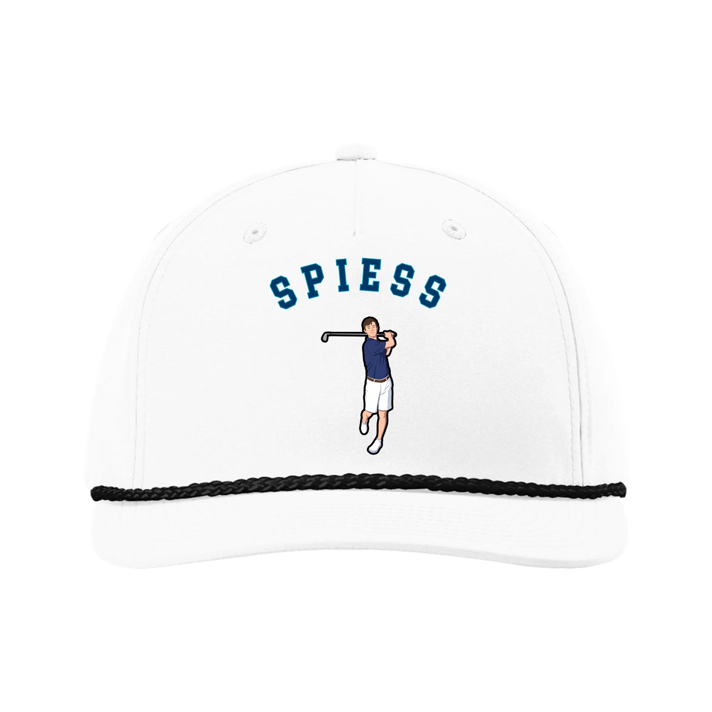 Five-Panel Classic Rope Cap — Shirsey Arch in White