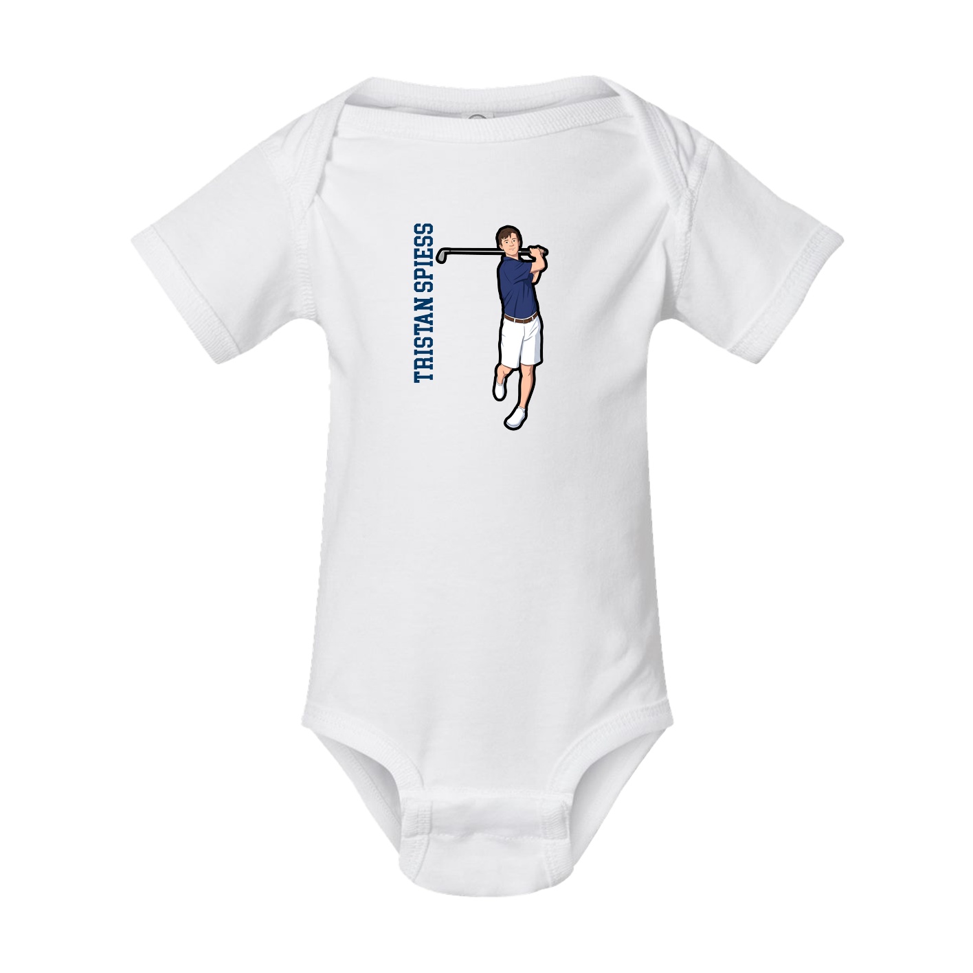 Baby Onesie — Name Vertical in White