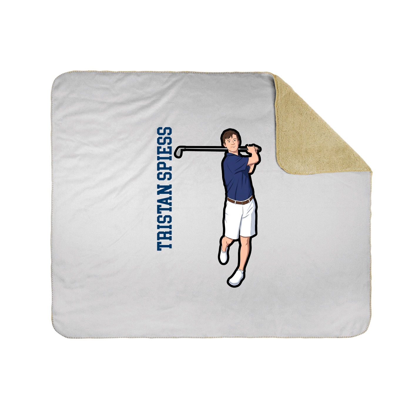 Throw Blanket — Name Vertical in White