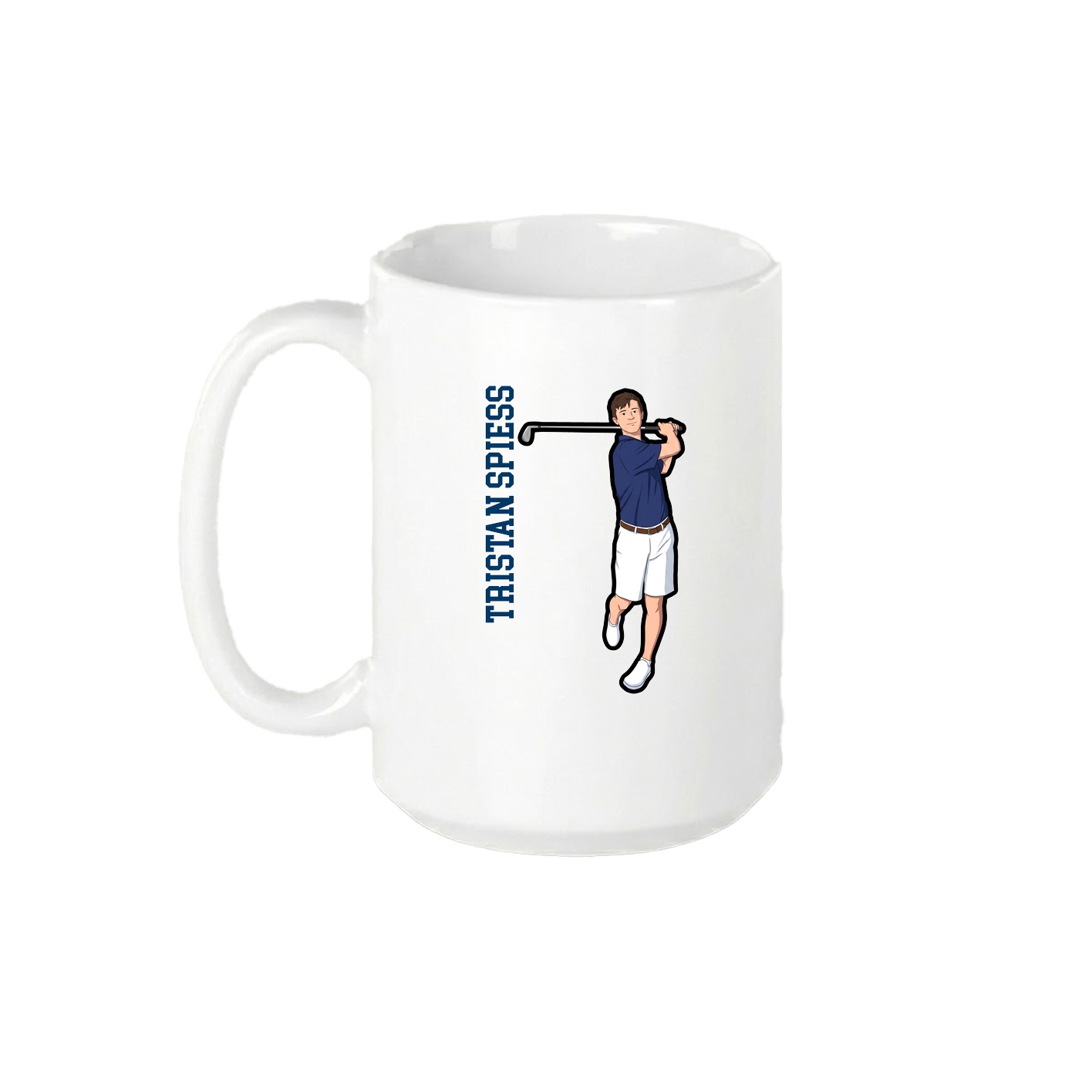 15oz Coffee Mug — Name Vertical in White