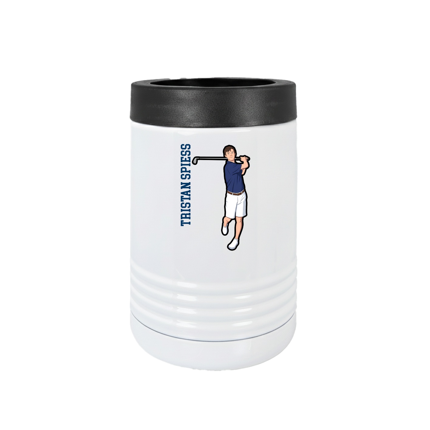 Beverage Holder — Name Vertical in White