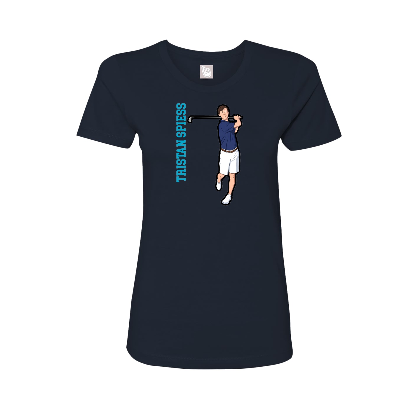 Womens Tee — Name Vertical in Navy