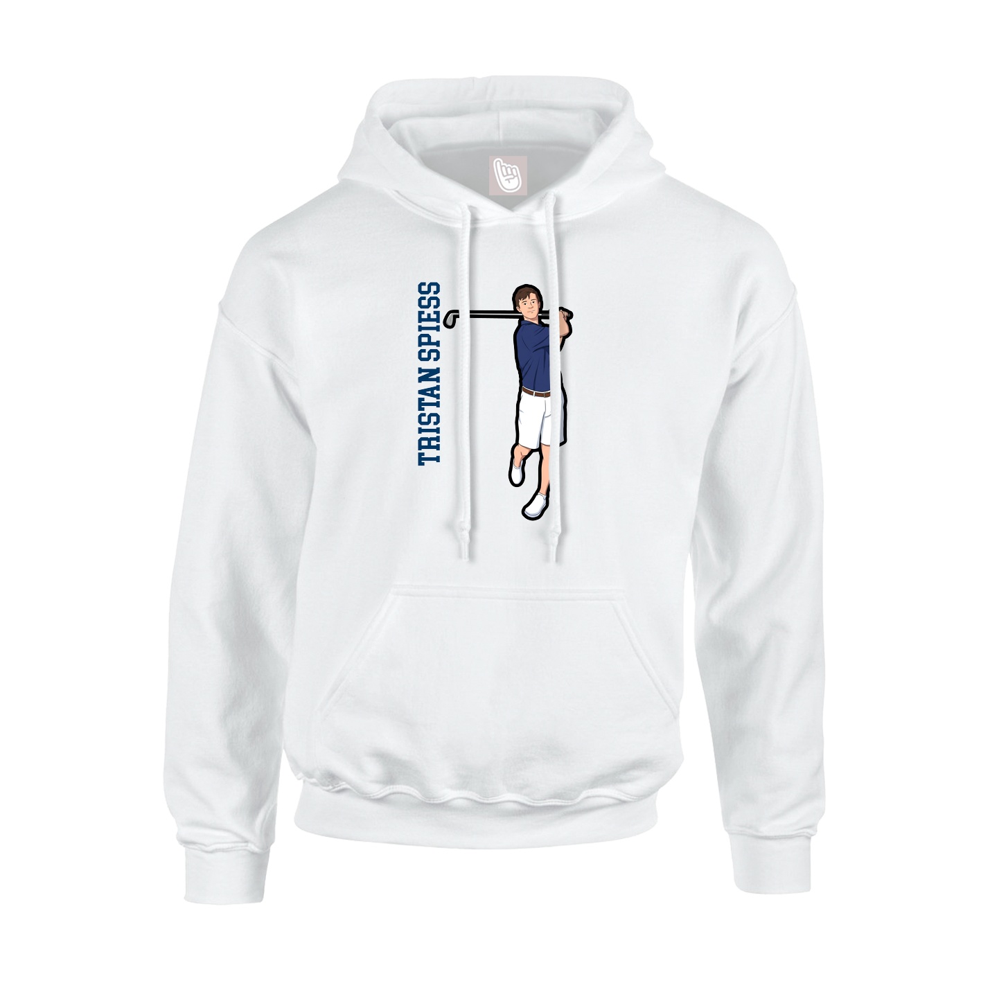 Youth Hoodie — Name Vertical in White