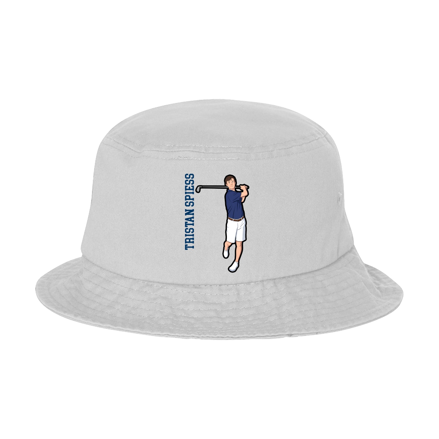 Bucket Cap — Name Vertical in White
