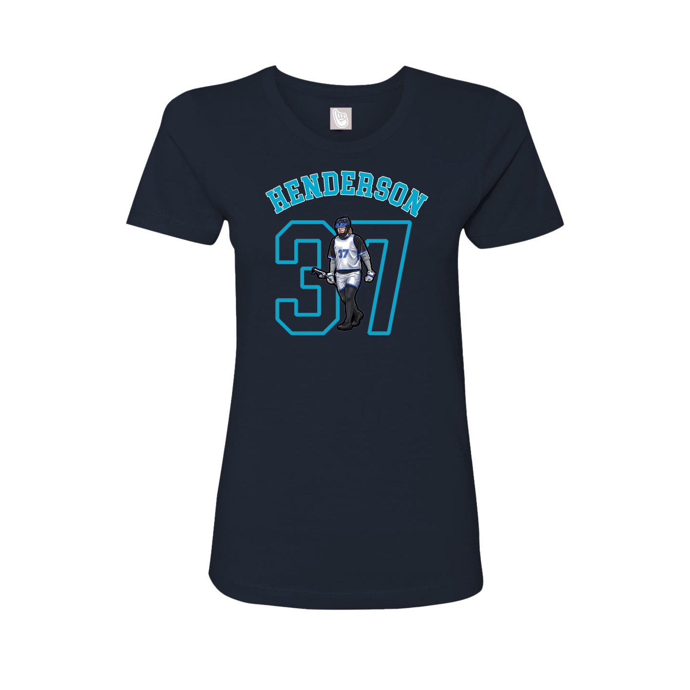 Fitted Women's Tee — Shirsey Arch in Navy