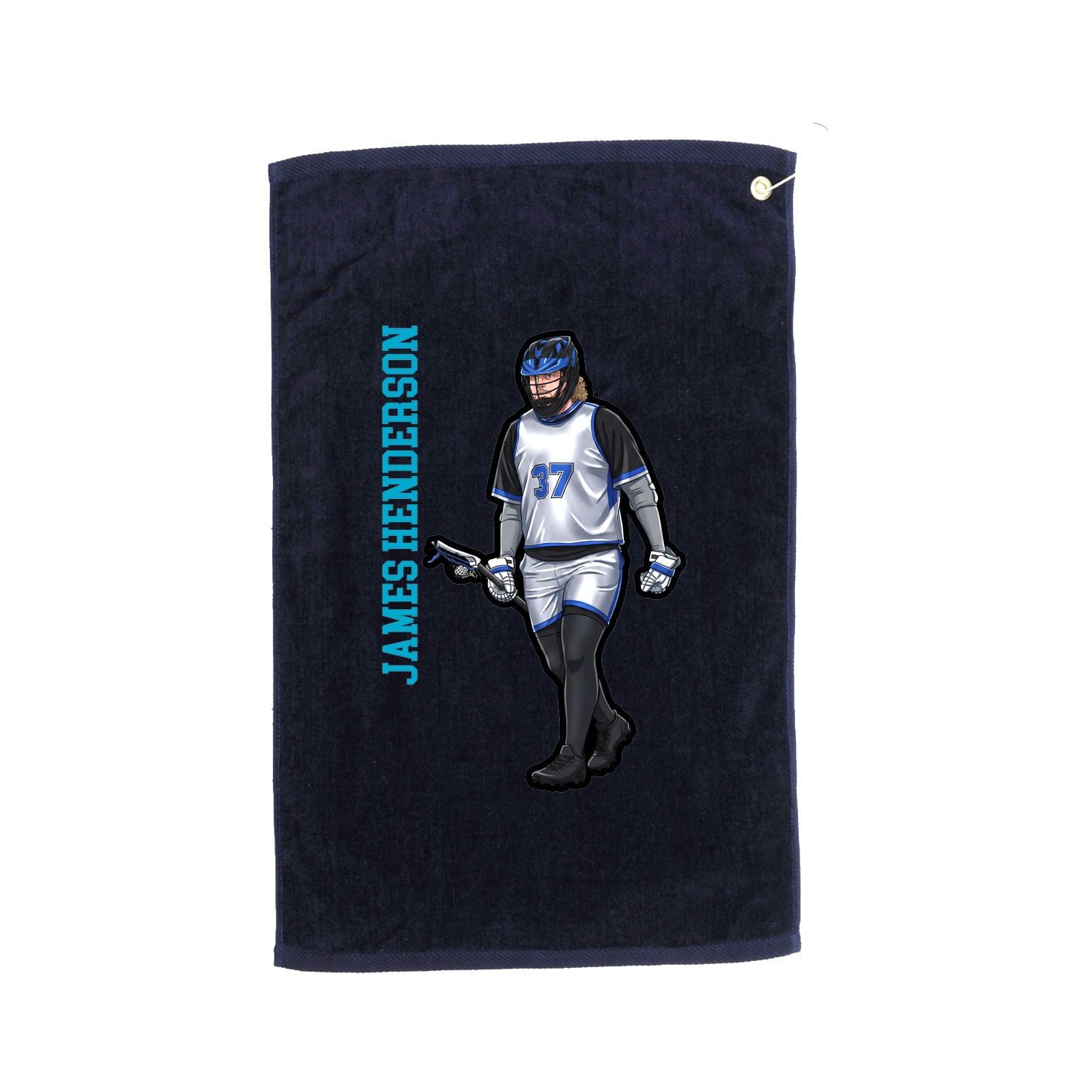 Golf Towel — Name Vertical in Navy