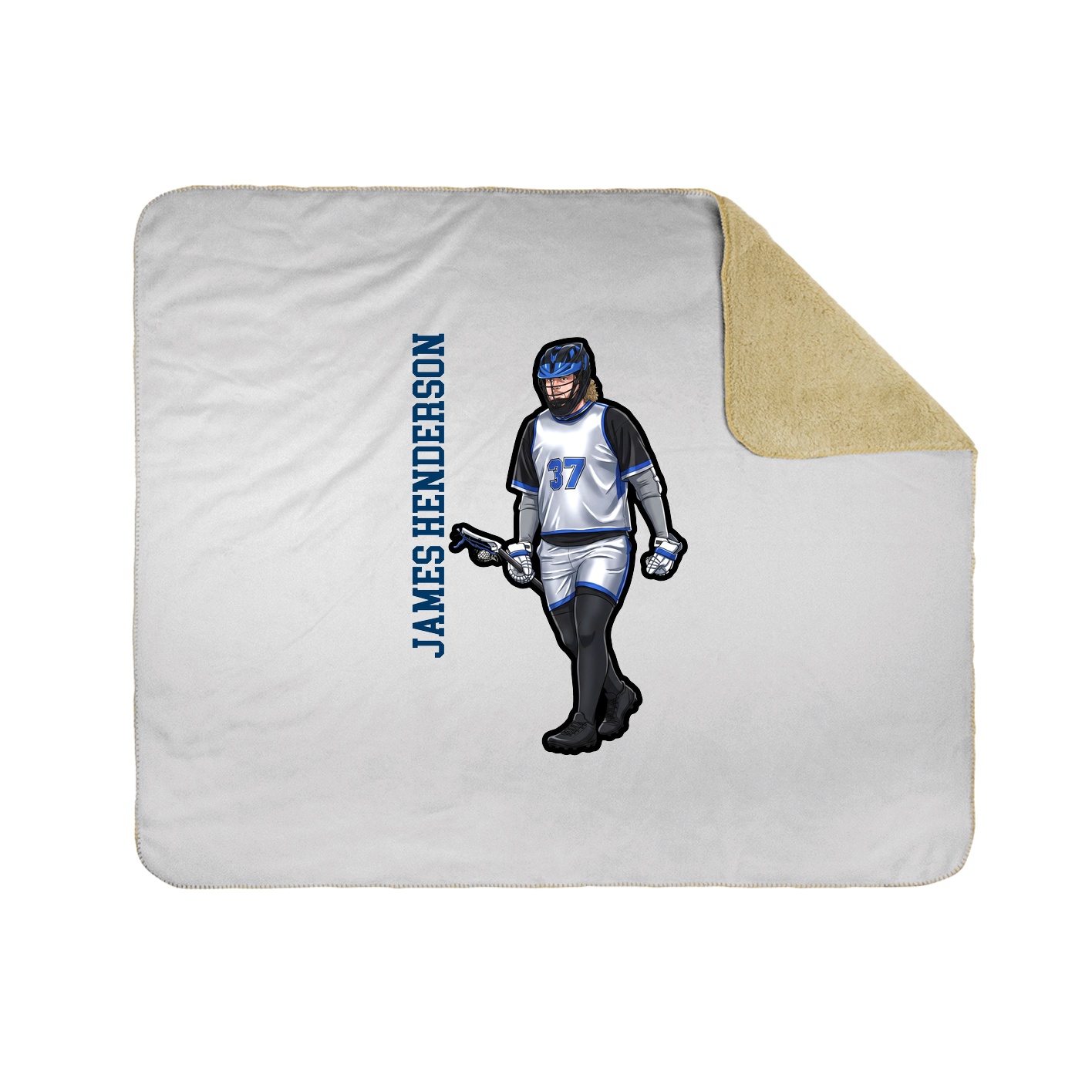 Throw Blanket — Name Vertical in White
