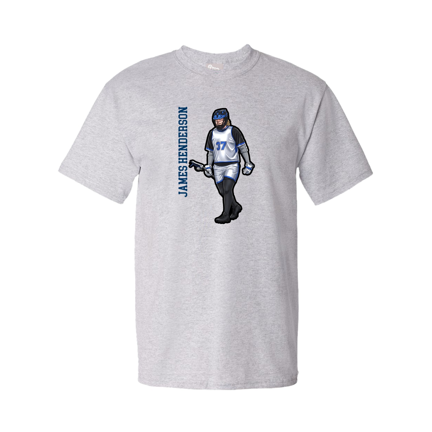 Youth Tee — Name Vertical in Grey