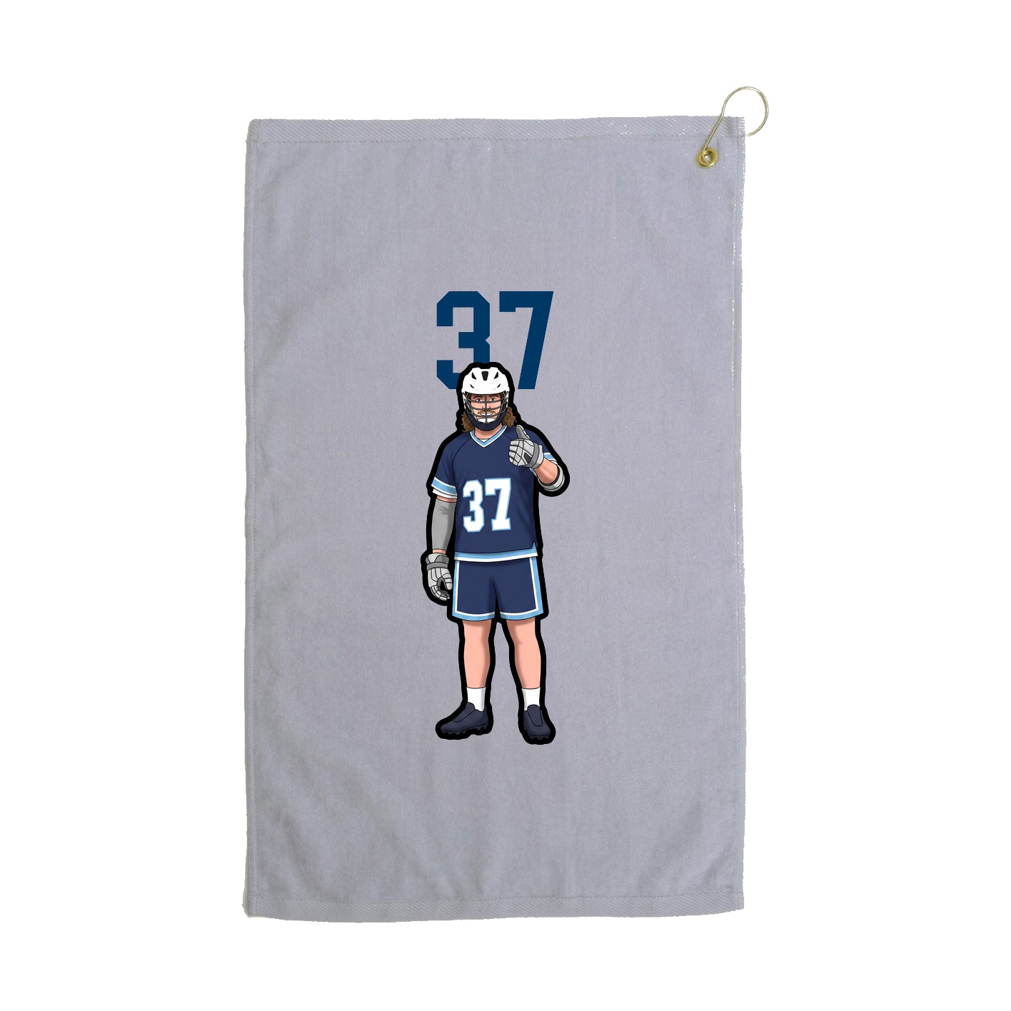 Golf Towel — Number Top in Grey