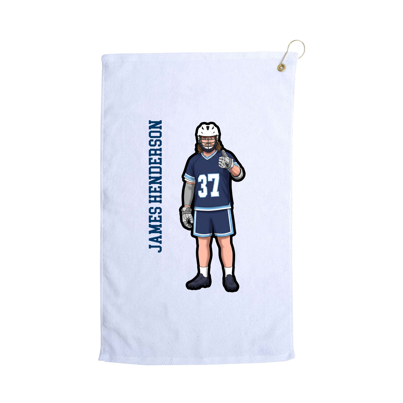 Golf Towel — Name Vertical in White