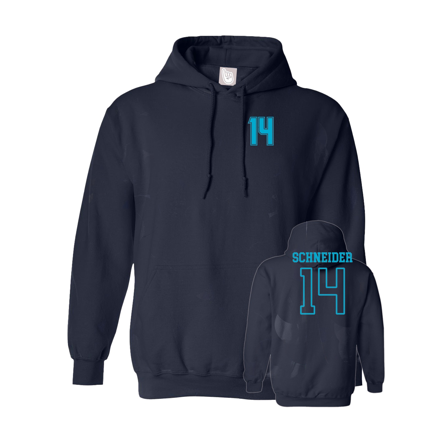 Youth Hoodie — Chest Back in Navy