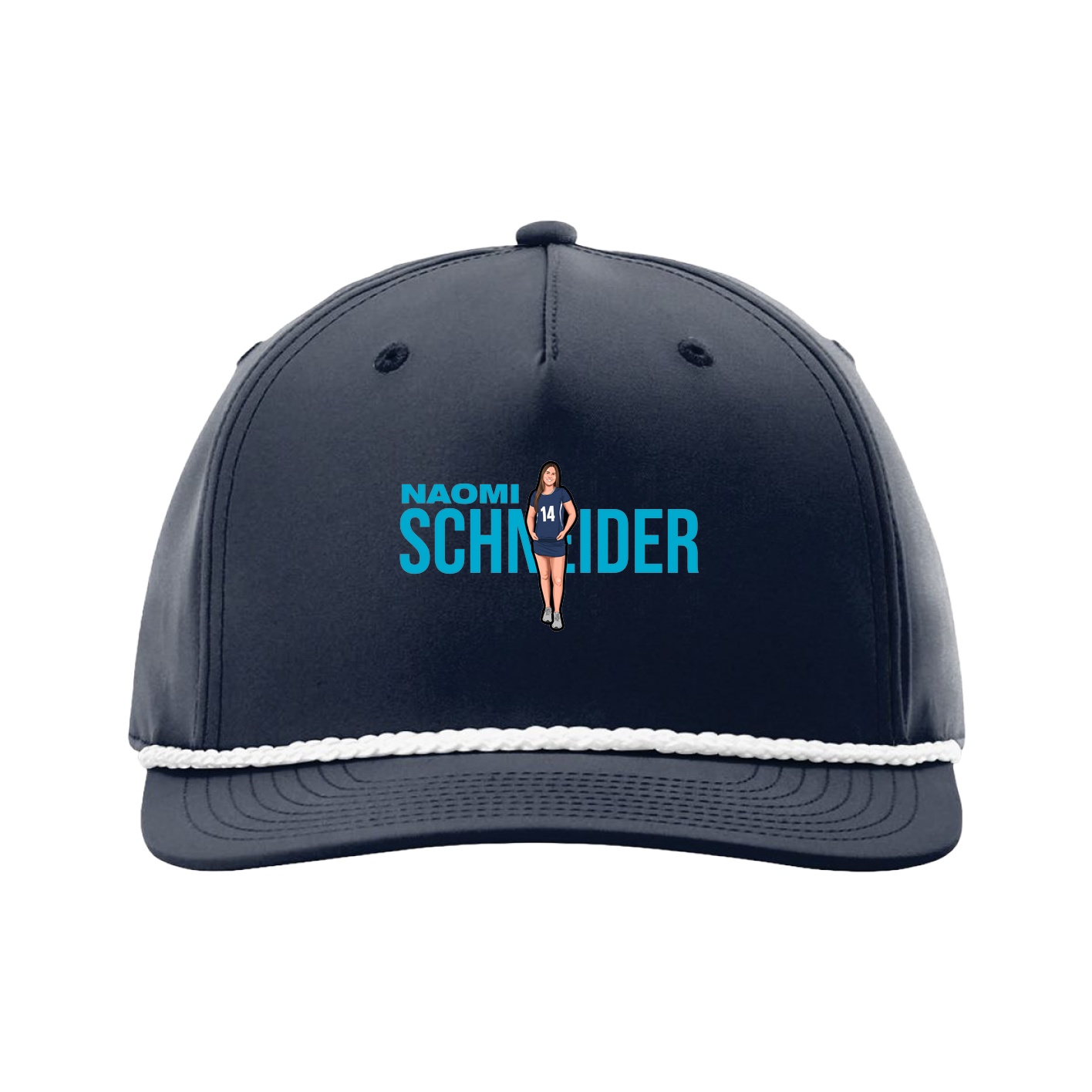 Five-Panel Classic Rope Cap — Player Name in Navy