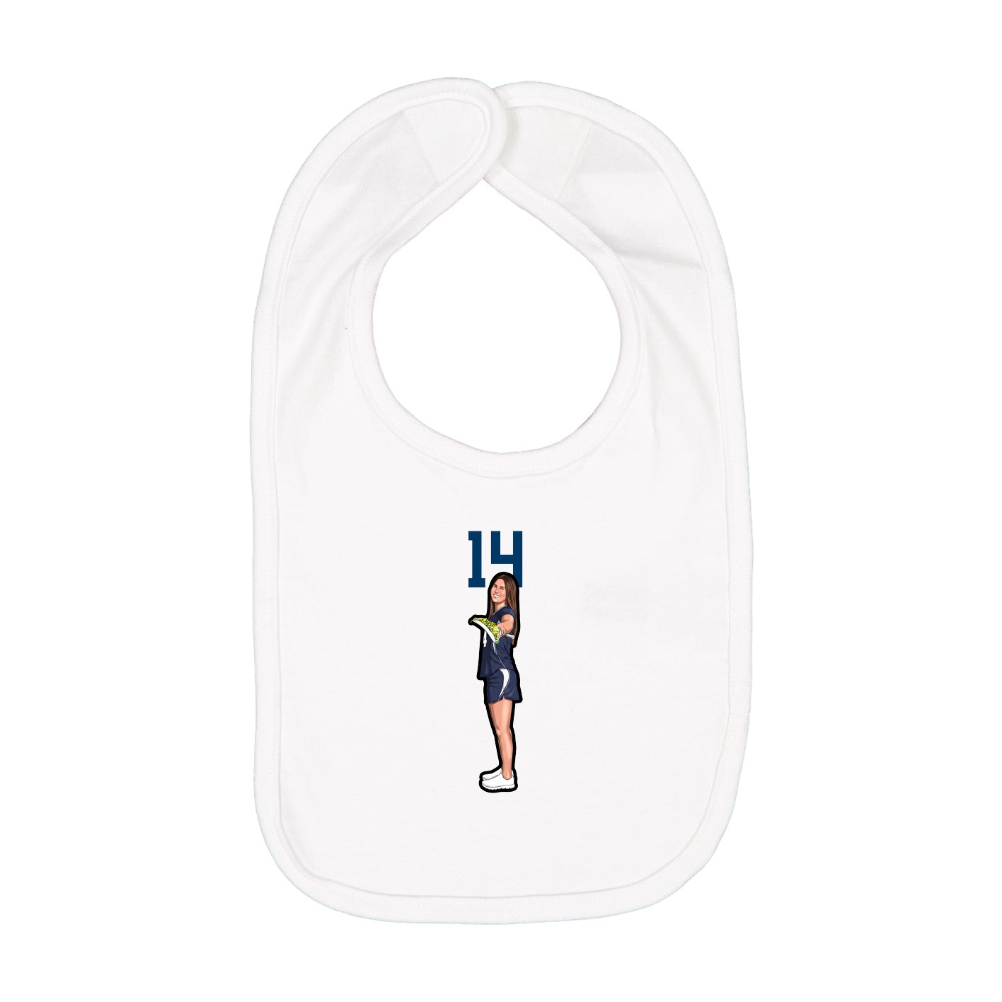 Infant Bib — Number Top in White