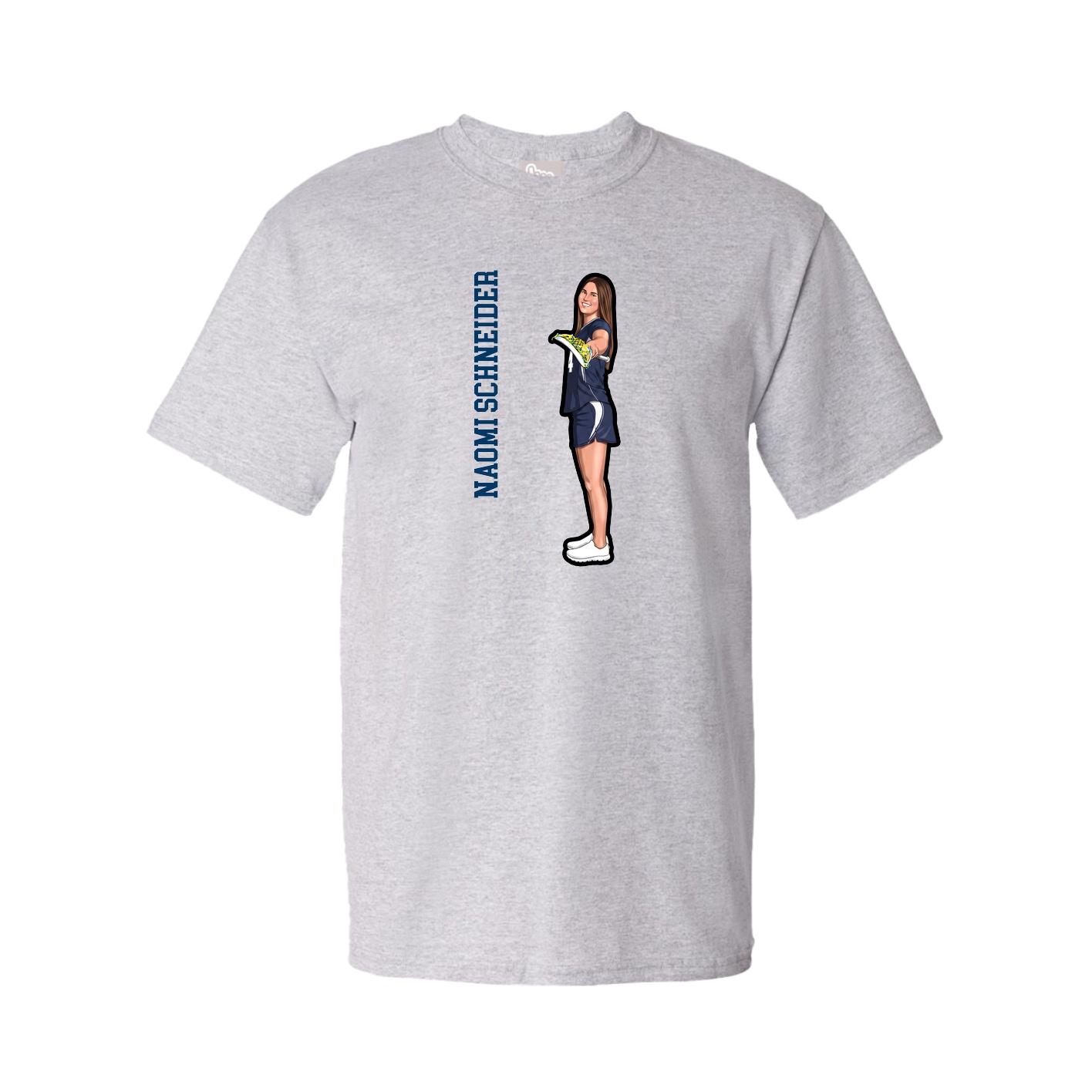 Tee — Name Vertical in Grey