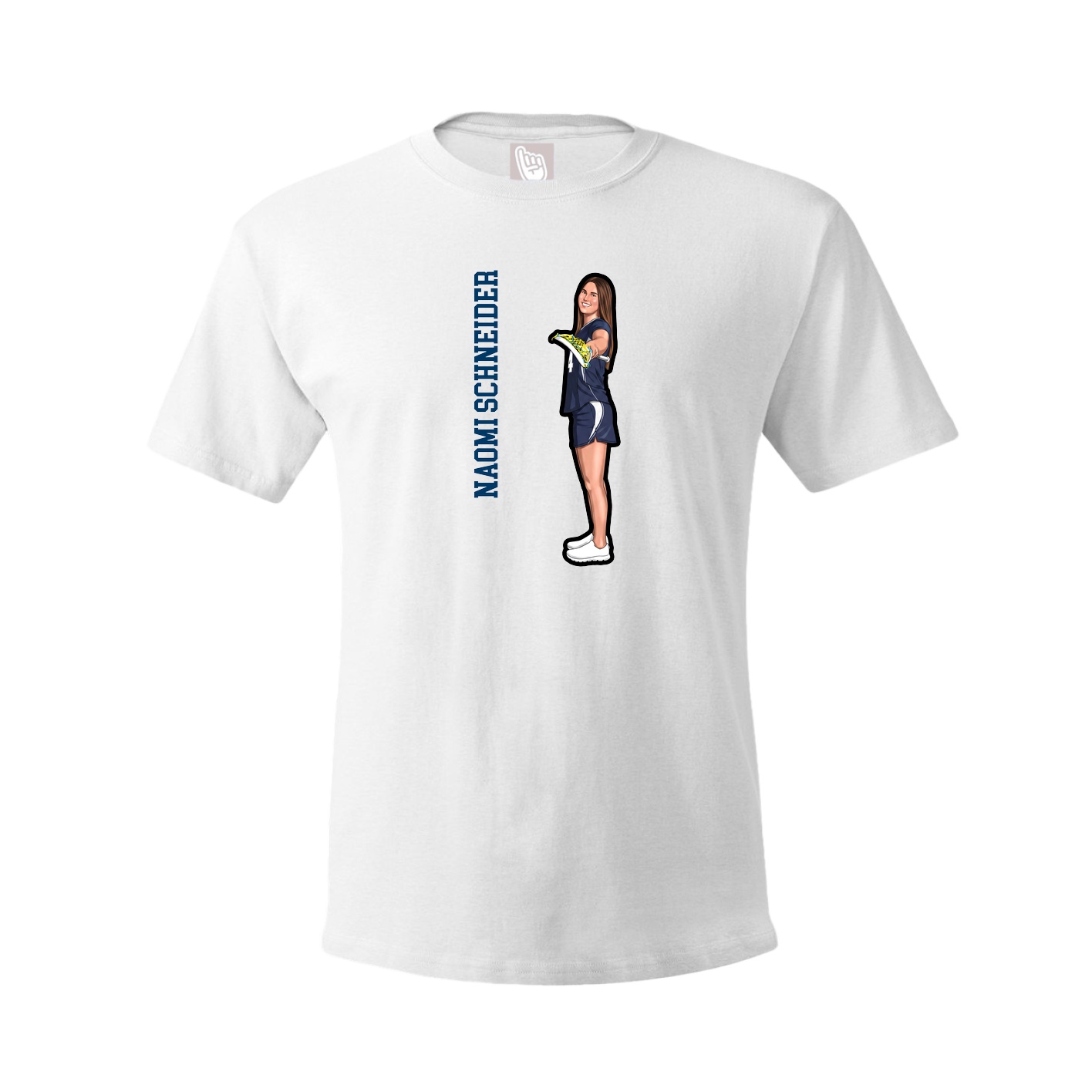 Youth Tee — Name Vertical in White