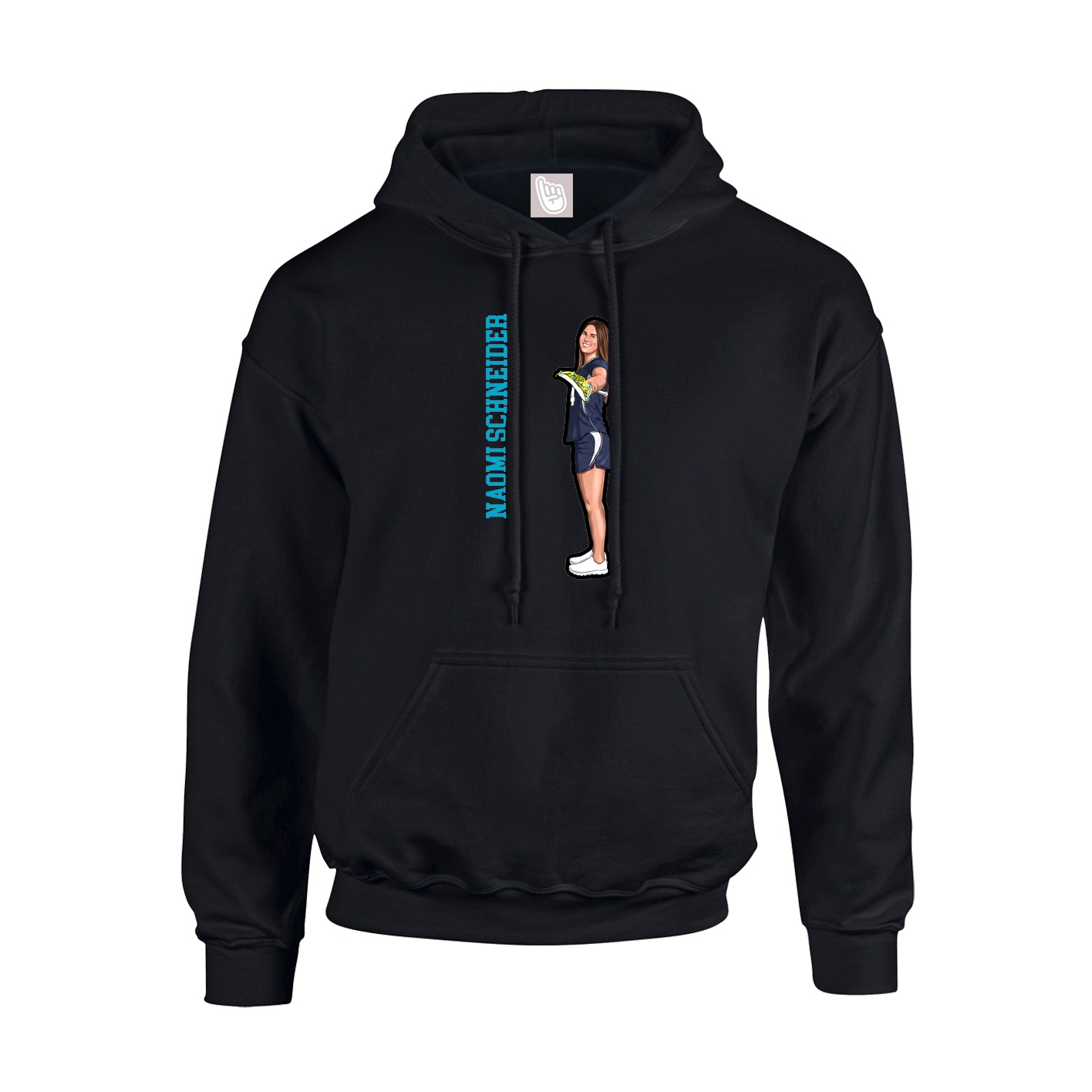 Hoodie — Name Vertical in Black