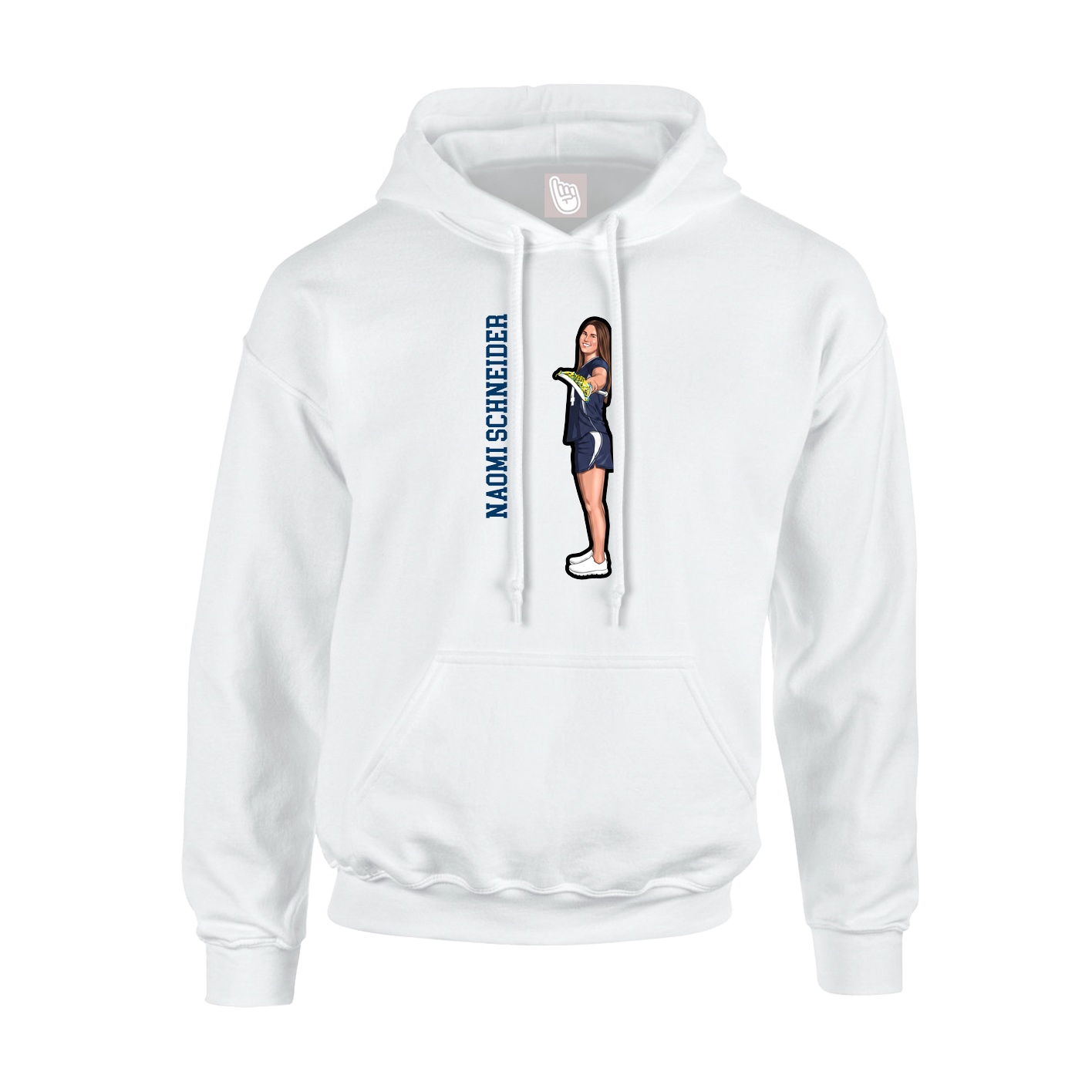 Hoodie — Name Vertical in White