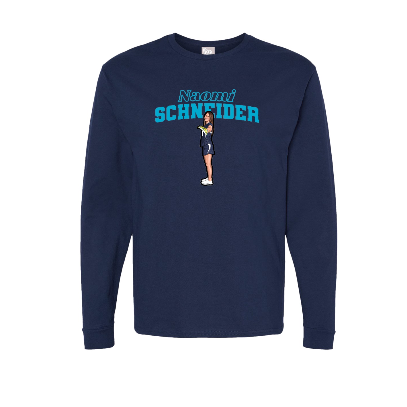 Long Sleeve Tee — Name Arch in Navy