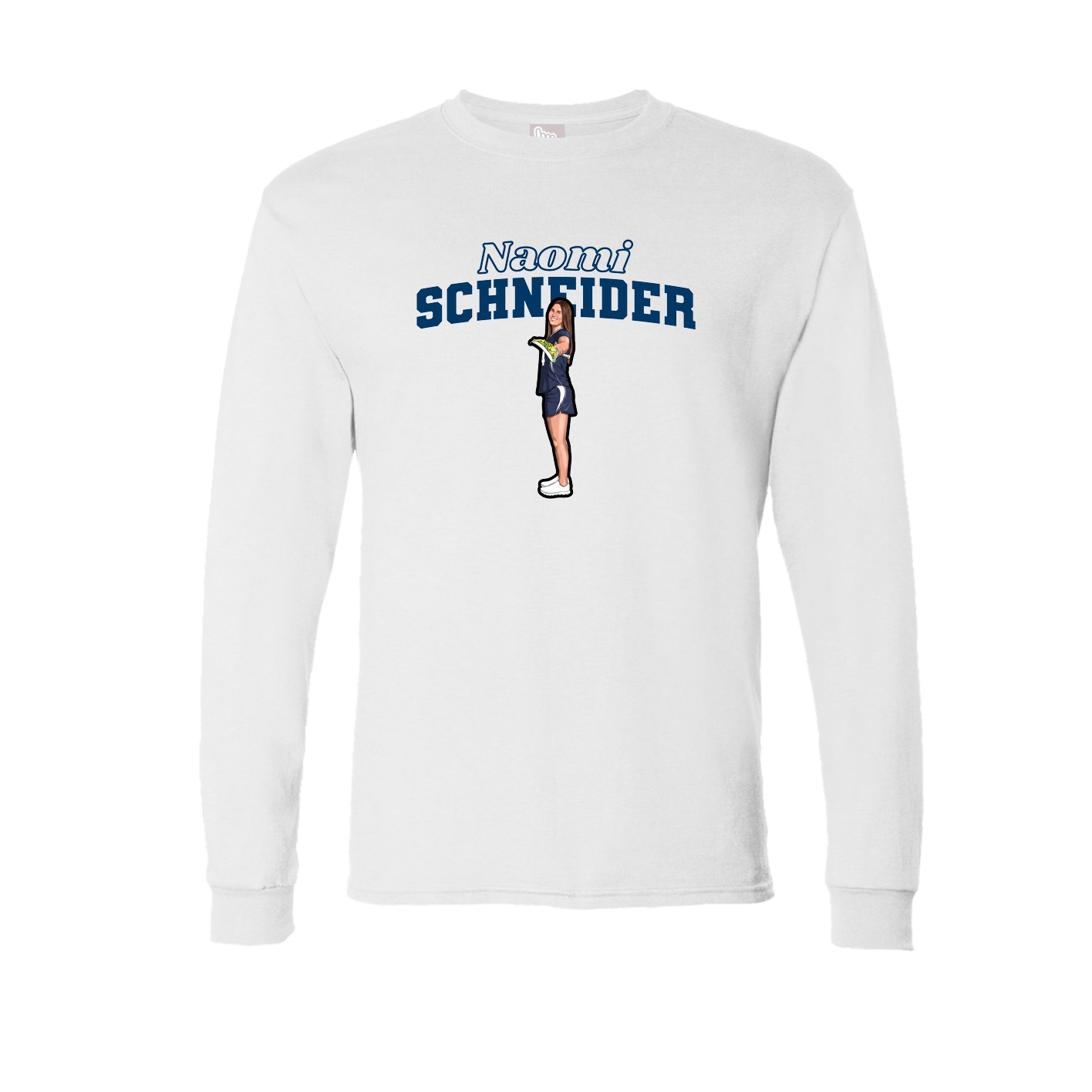 Long Sleeve Tee — Name Arch in White