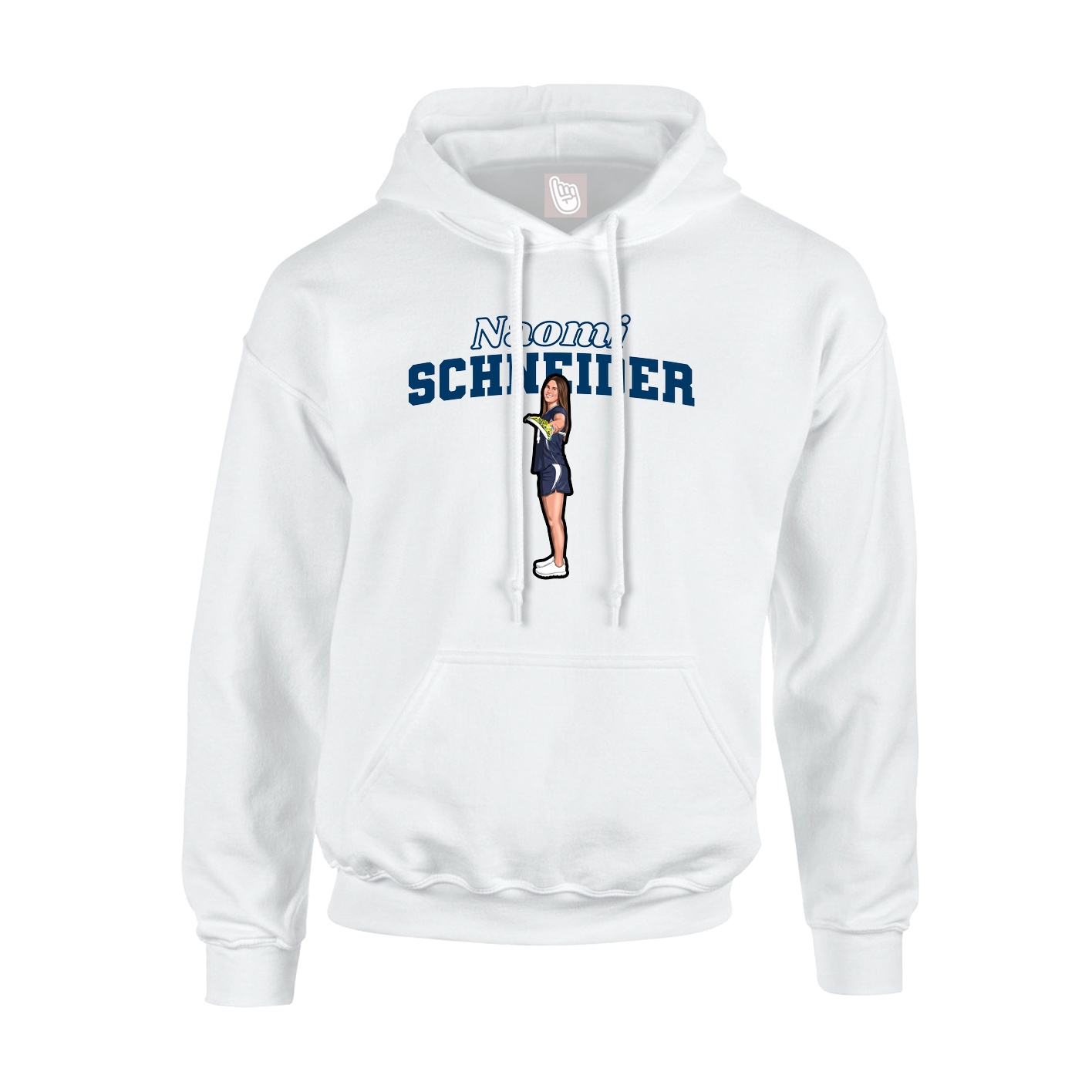 Youth Hoodie — Name Arch in White