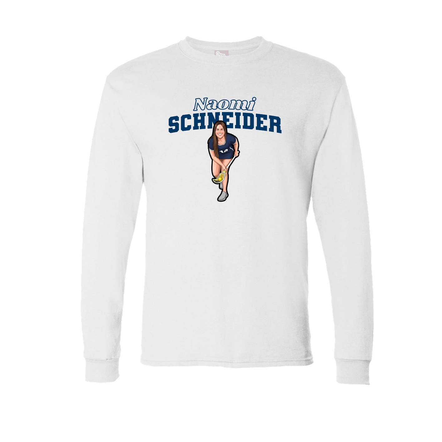 Long Sleeve Tee — Name Arch in White
