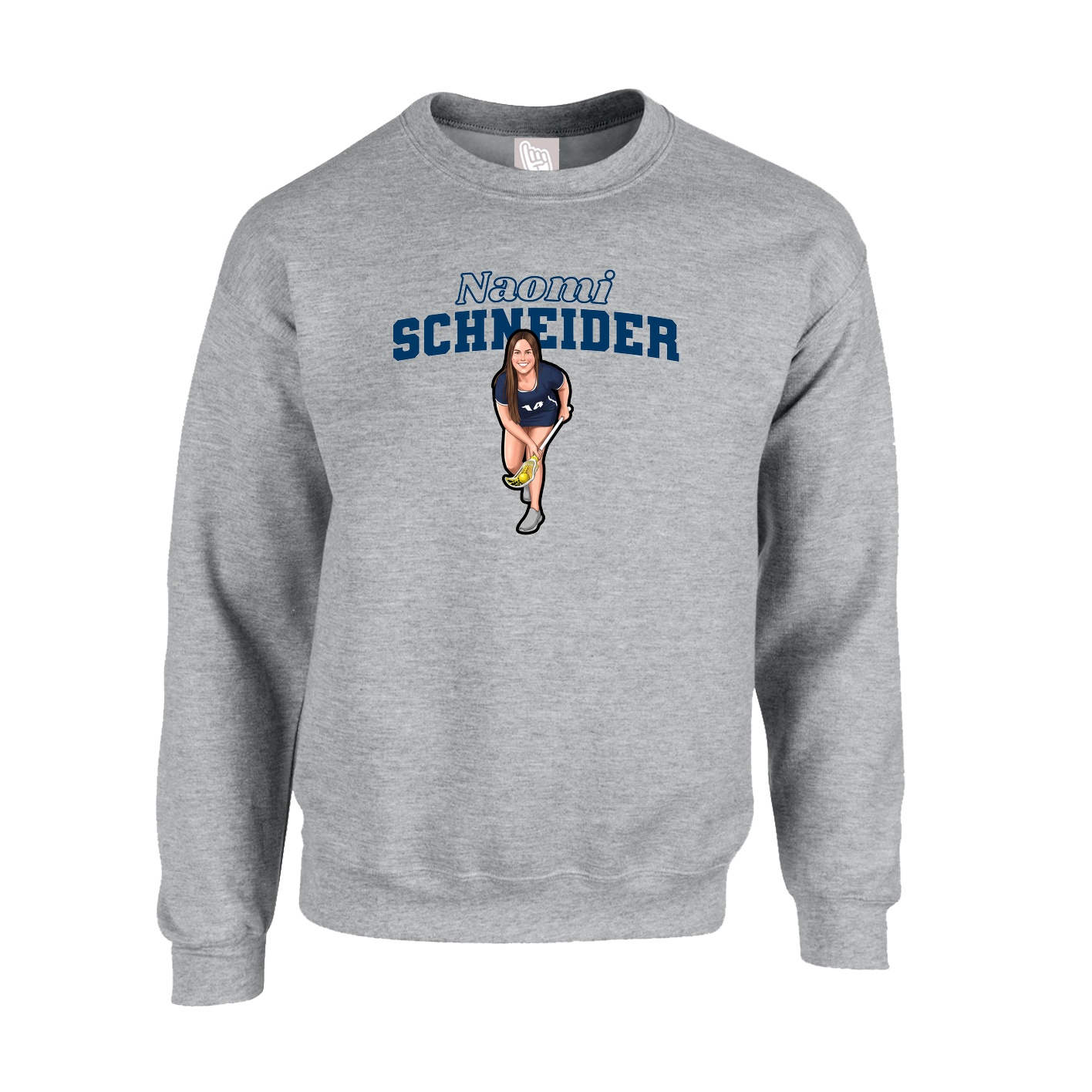 Fleece Crew — Name Arch in Grey