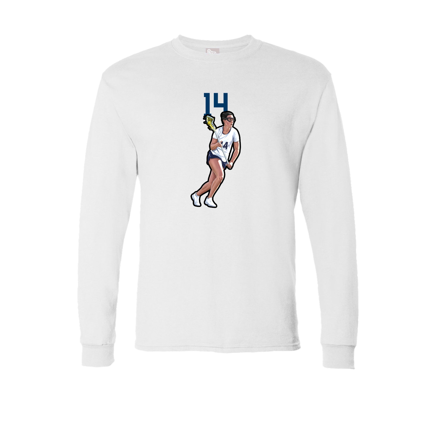 Long Sleeve Tee — Number Top in White