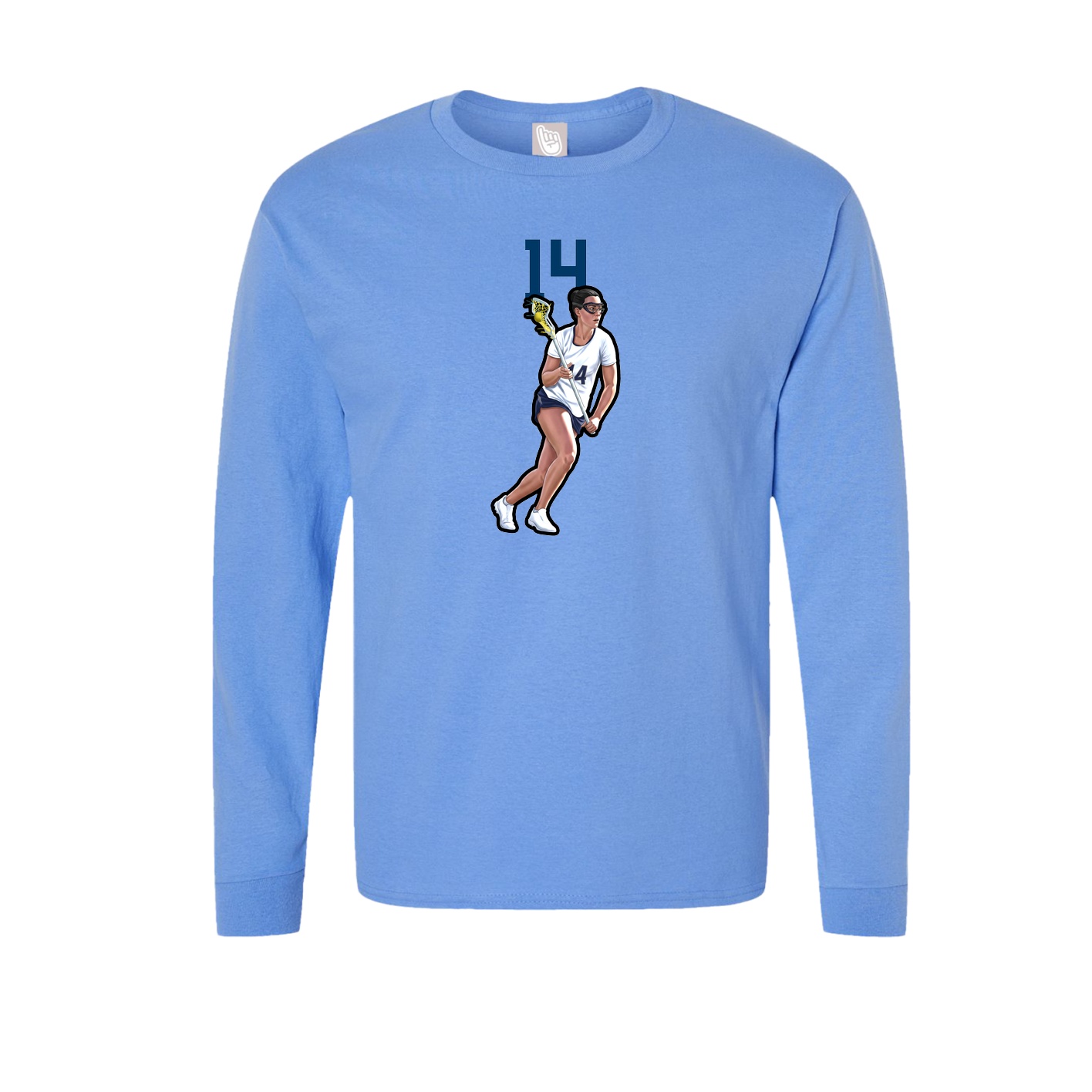 Long Sleeve Tee — Number Top in Powder Blue