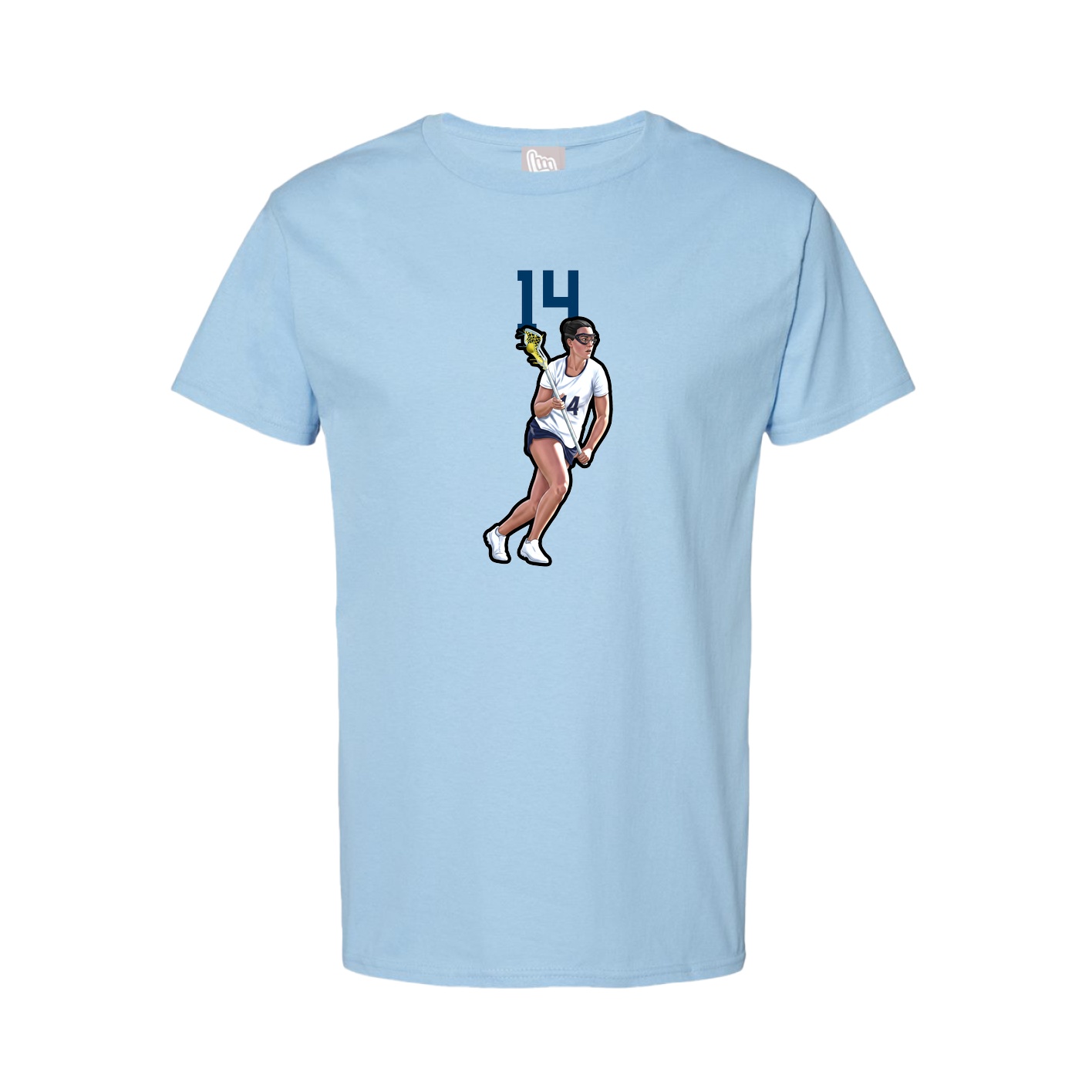 Youth Tee — Number Top in Light Blue