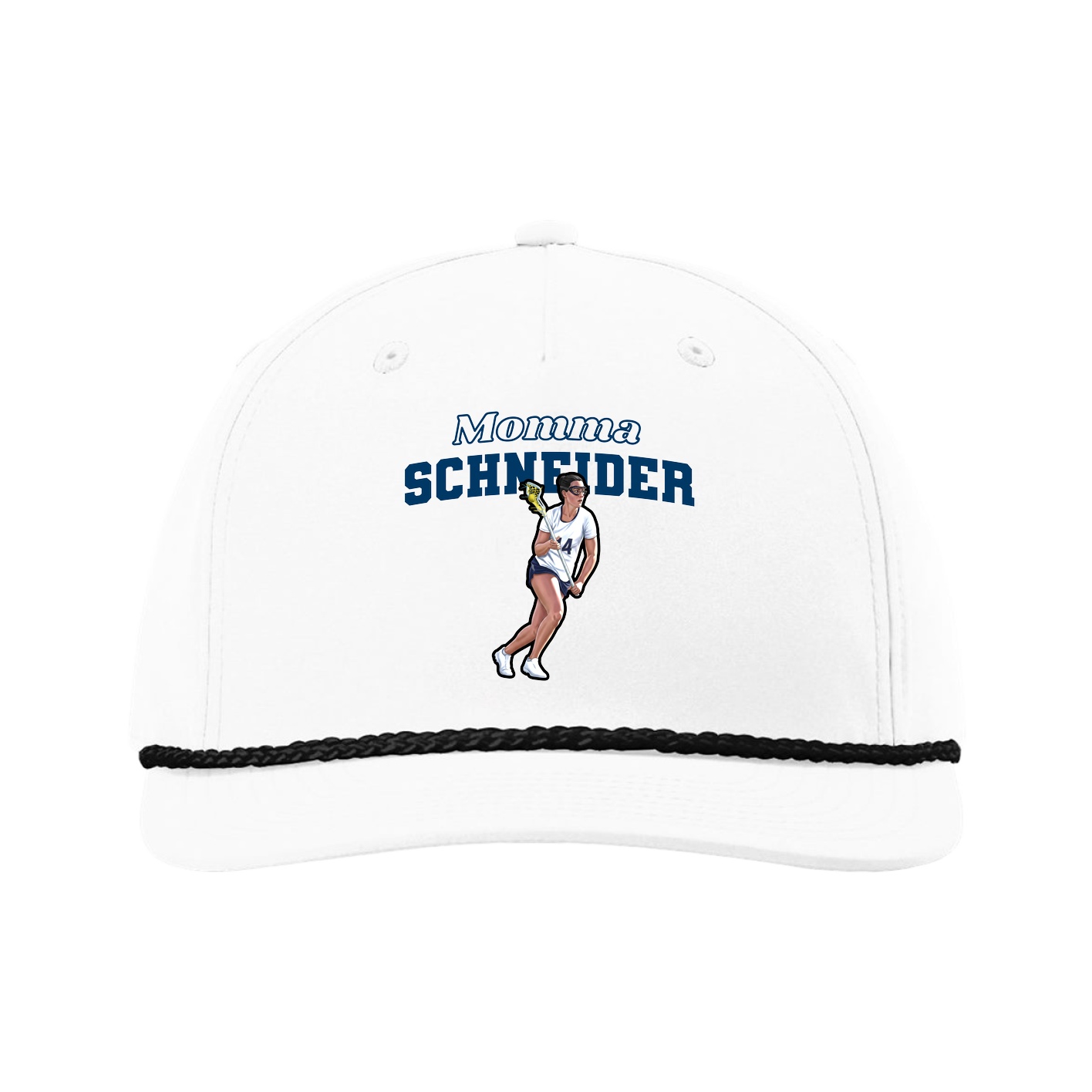 Five-Panel Classic Rope Cap — Mothers Day Block in White