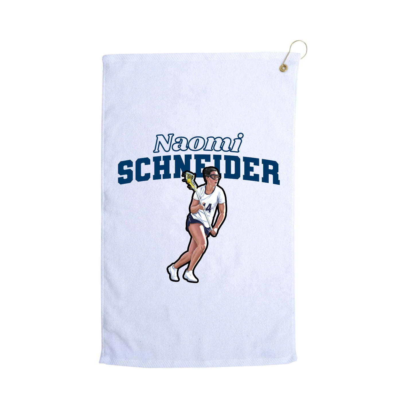 Golf Towel — Name Arch in White
