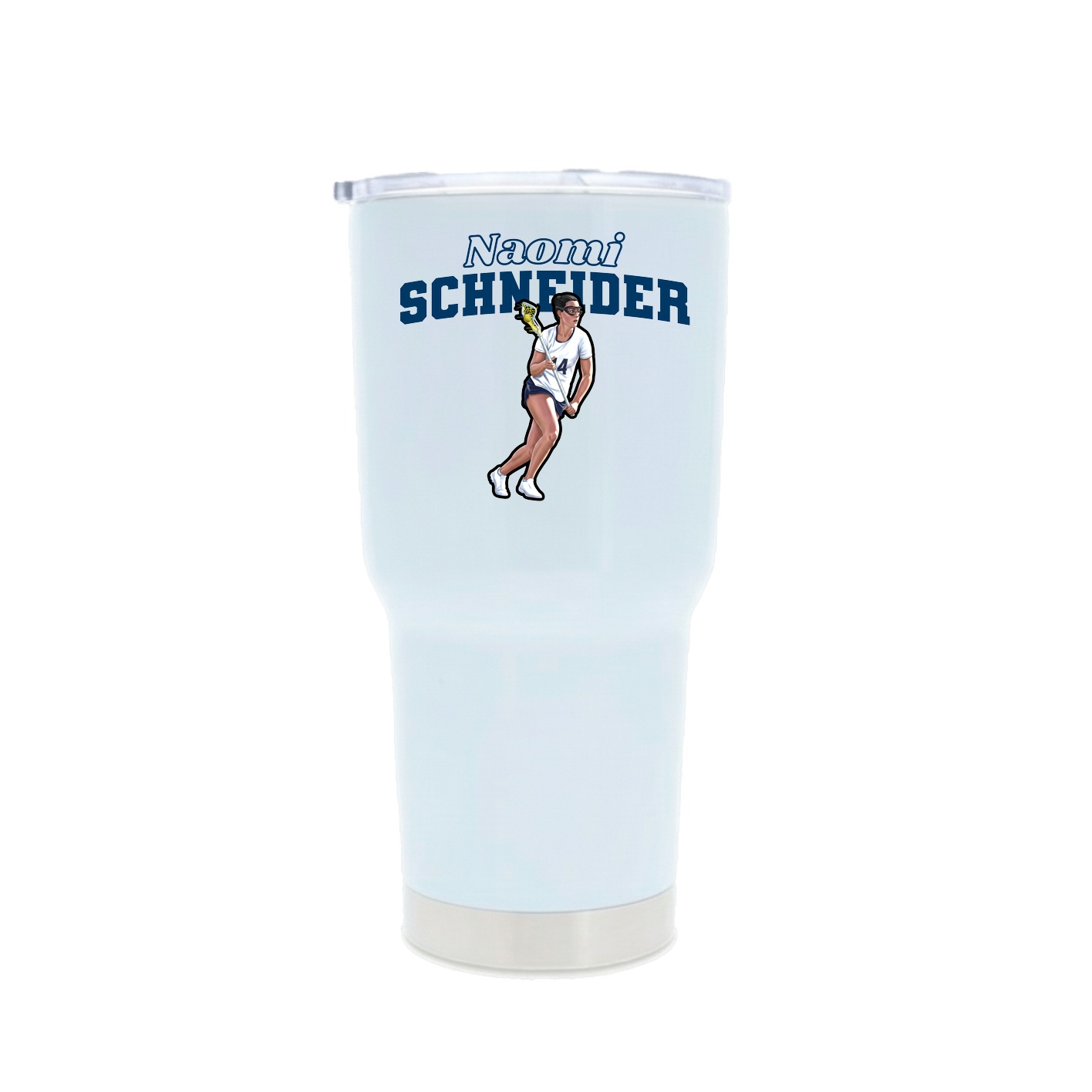 30oz Stainless Steel Tumbler — Name Arch in White