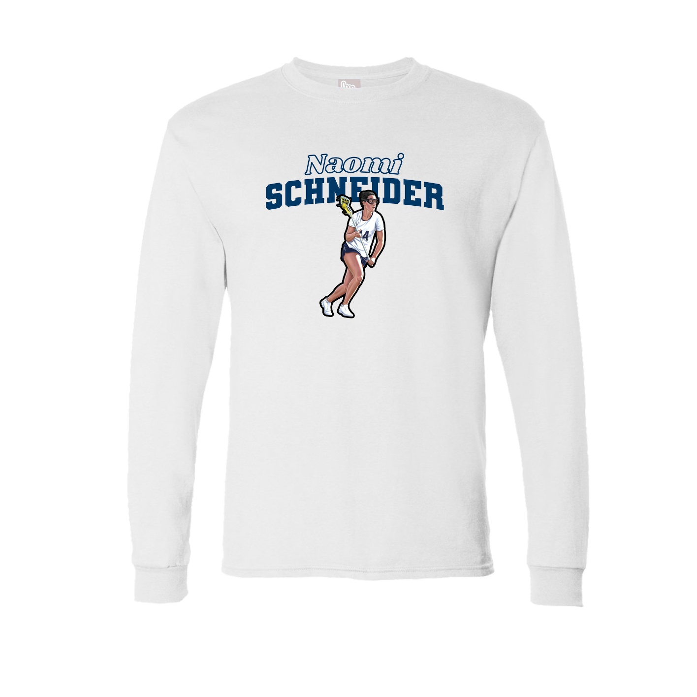 Long Sleeve Tee — Name Arch in White