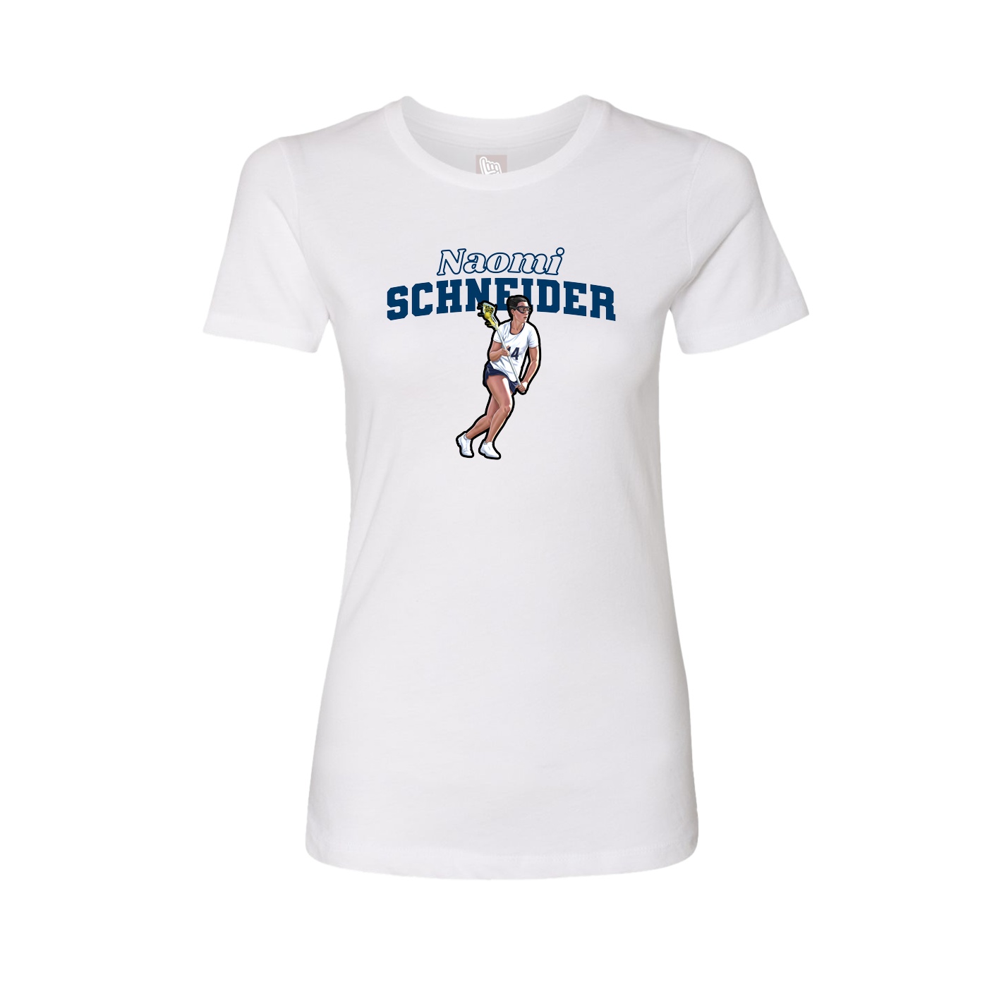 Womens Tee — Name Arch in White